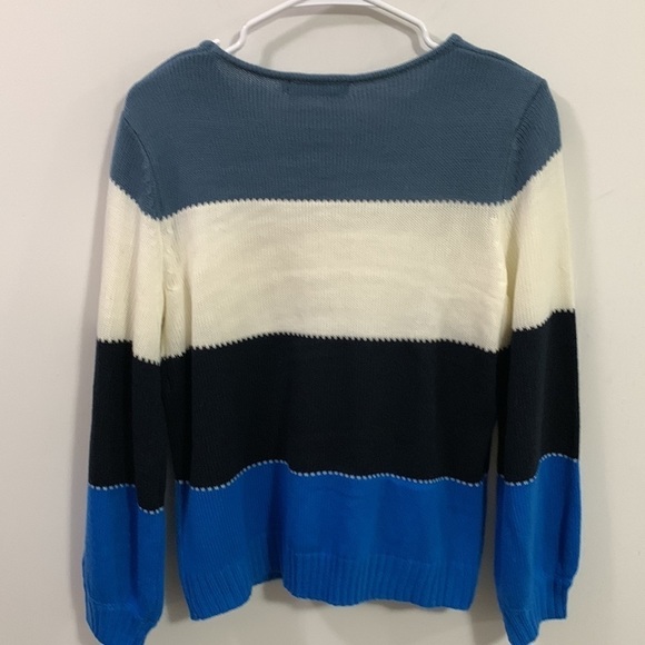 Misslook color block long sleeve sweater very good condition 4 color Sz Medium - Picture 3 of 5